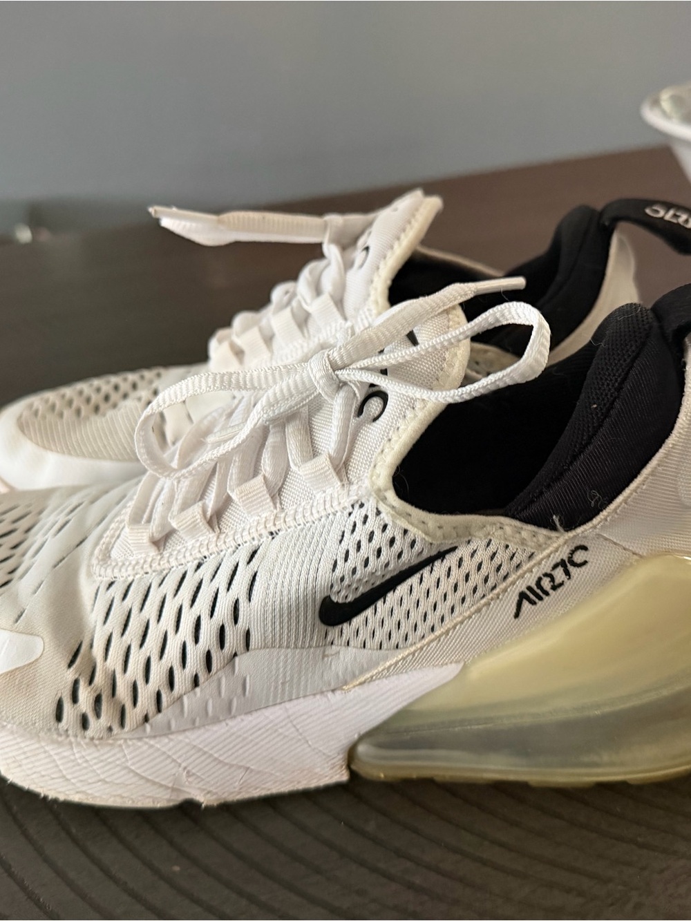 Nike White and Black Women's Air Max 270 Sneakers
